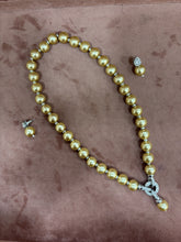 Elegant Pearl Necklace Set with Diamond Accents - Available in different colours